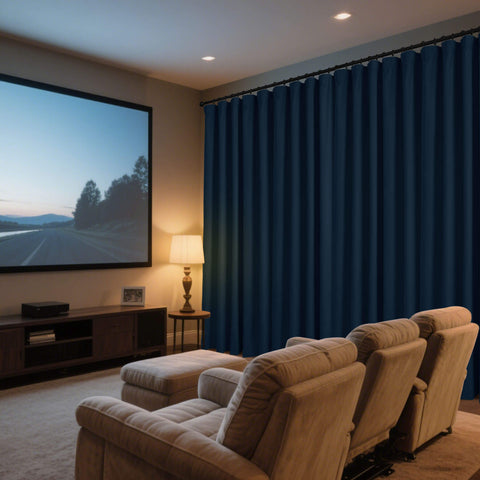 223 Weicher Samt Vorhang 100% Verdunkelung für Heimkino Flachhaken 1 Paneel