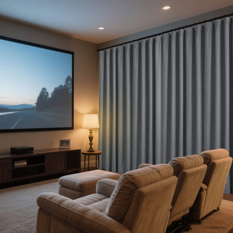 223 Weicher Samt Vorhang 100% Verdunkelung für Heimkino Flachhaken 1 Paneel