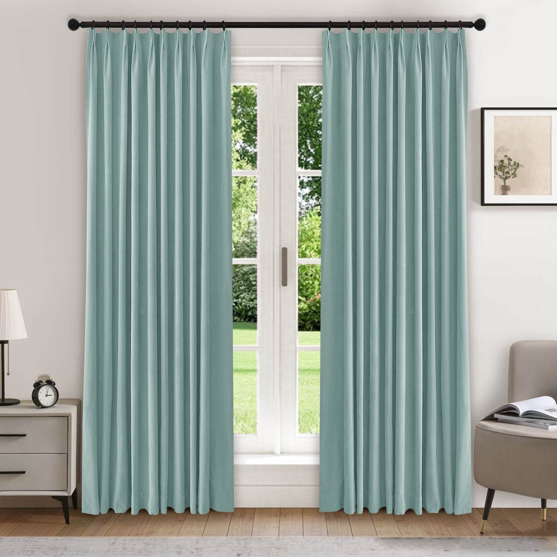 223 Premium 100% Blackout Velvet Drape 280gsm Pinch Pleat - Cololeaf