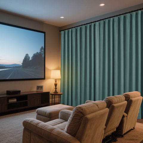 223 Weicher Samt Vorhang 100% Verdunkelung für Heimkino Flachhaken 1 Paneel