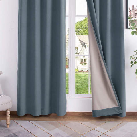 223 extralanger 100 % verdunkelnder Samtvorhang, 280 g/m² leichter Polyester, mit Ösen, 1 Paneel