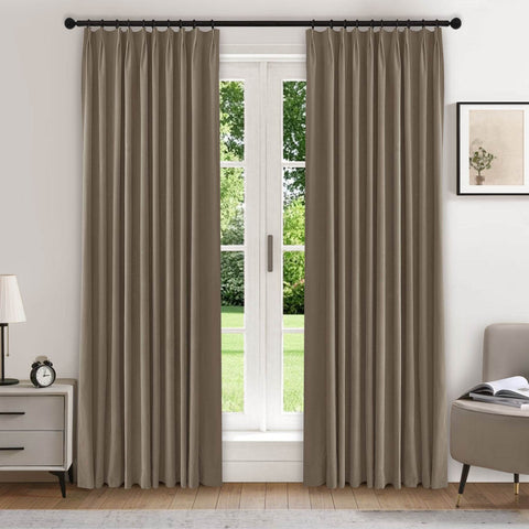 223 Premium 100% Blackout Velvet Drape 280gsm Pinch Pleat - Cololeaf