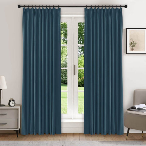 223 Premium 100% Blackout Velvet Drape 280gsm Pinch Pleat - Cololeaf