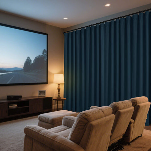 223 Weicher Samt Vorhang 100% Verdunkelung für Heimkino Flachhaken 1 Paneel