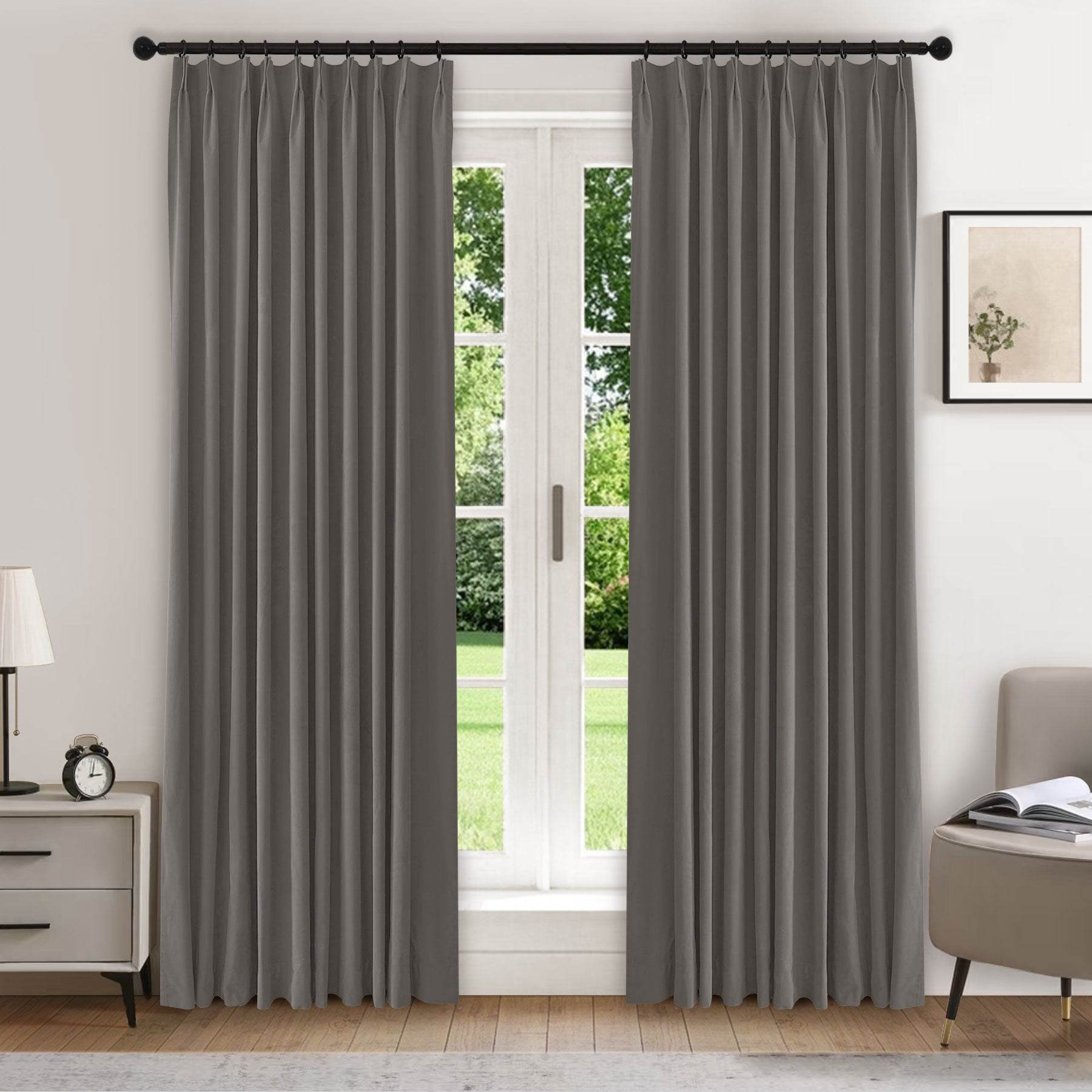 223 Premium 100% Blackout Velvet Drape 280gsm Pinch Pleat - Cololeaf