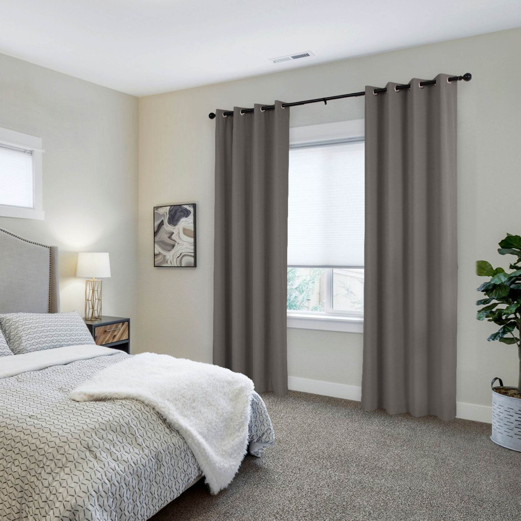 223 Extra Long 100% Blackout Velvet Drape, 280gsm Polyester Grommet - Cololeaf