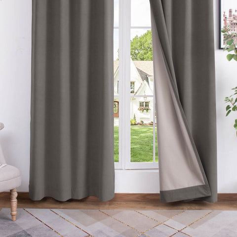 223 Extra Long 100% Blackout Velvet Drape, 280gsm Polyester Grommet - Cololeaf
