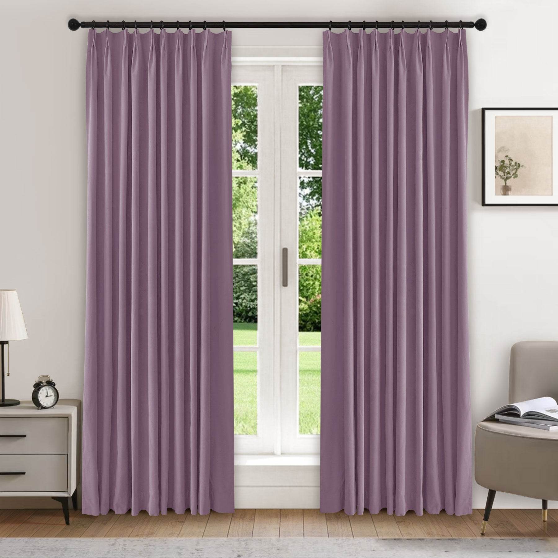 223 Premium 100% Blackout Velvet Drape 280gsm Pinch Pleat - Cololeaf