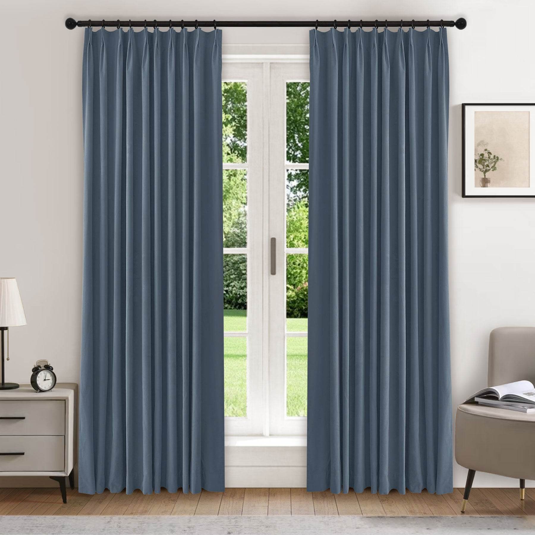 223 Premium 100% Blackout Velvet Drape 280gsm Pinch Pleat - Cololeaf