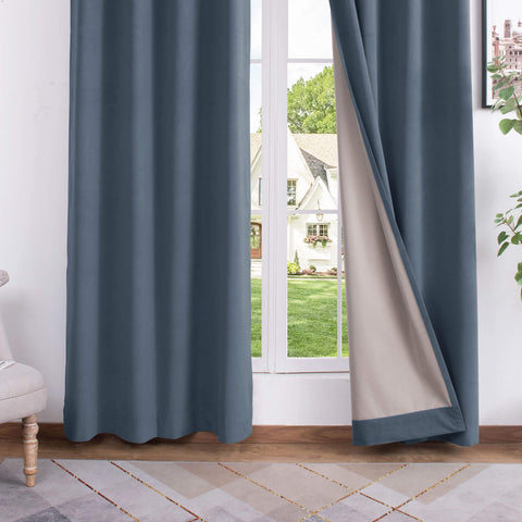 223 blickdichte Samtvorhänge, 100 % verdunkelnd, 280 g/m² Polyester, verschiedene Aufhängungen, 1 Paneel