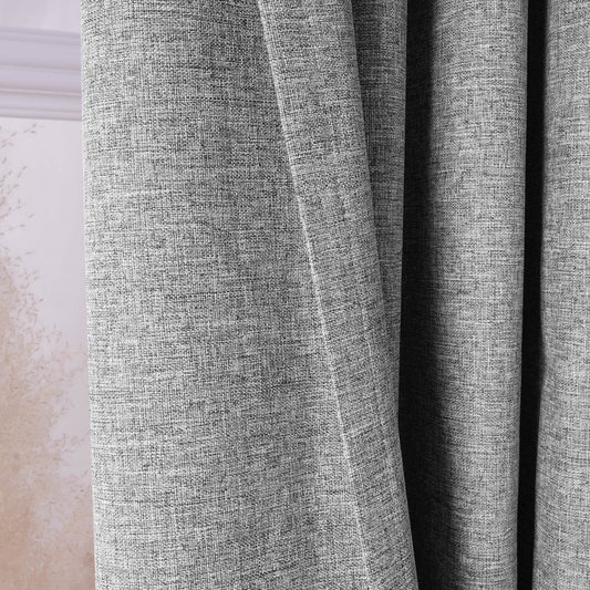 3009 Custom Made 100% Blackout Linen Blend Curtain Pinch Pleat - Cololeaf