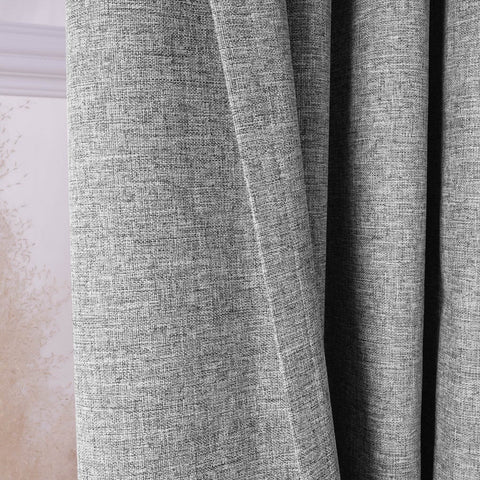 3009 Custom Made 100% Blackout Linen Blend Curtain Pinch Pleat - Cololeaf