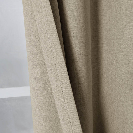 3009 Custom Made 100% Blackout Linen Blend Curtain Grommet & 4 IN 1 - Cololeaf