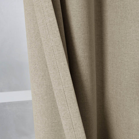 3009 Custom Made 100% Blackout Linen Blend Curtain Grommet & 4 IN 1 - Cololeaf