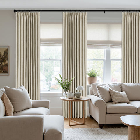 3009 Wendbarer Vorhang aus Leinenmischung, 100 % lichtdicht, Faltenband, 1 Paneel