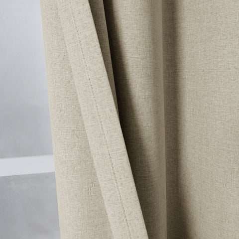 3009 Reversible 100% Blackout Linen Blend Curtain Grommet 1 Panel