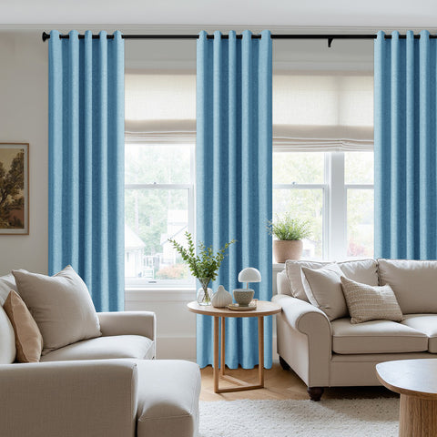 3009 Reversible 100% Blackout Linen Blend Curtain Grommet 1 Panel