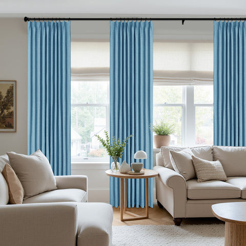 3009 Wendbarer Vorhang aus Leinenmischung, 100 % lichtdicht, Faltenband, 1 Paneel