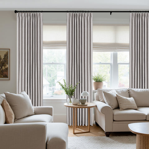 3009 Wendbarer Vorhang aus Leinenmischung, 100 % lichtdicht, Faltenband, 1 Paneel