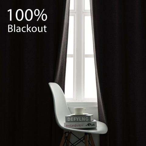 3009 Wendbarer Vorhang aus Leinenmischung, 100 % lichtdicht, Faltenband, 1 Paneel