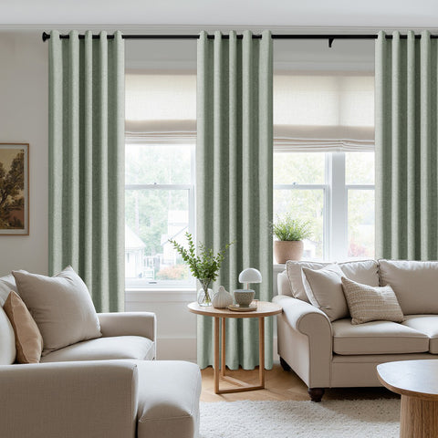3009 Reversible 100% Blackout Linen Blend Curtain Grommet 1 Panel