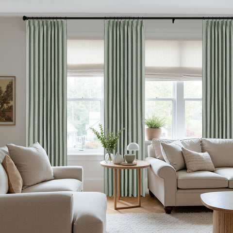 3009 Wendbarer Vorhang aus Leinenmischung, 100 % lichtdicht, Faltenband, 1 Paneel
