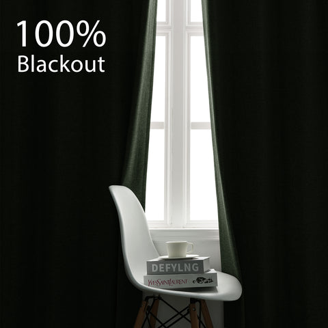 3009 Wendbarer Vorhang aus Leinenmischung, 100 % lichtdicht, Faltenband, 1 Paneel
