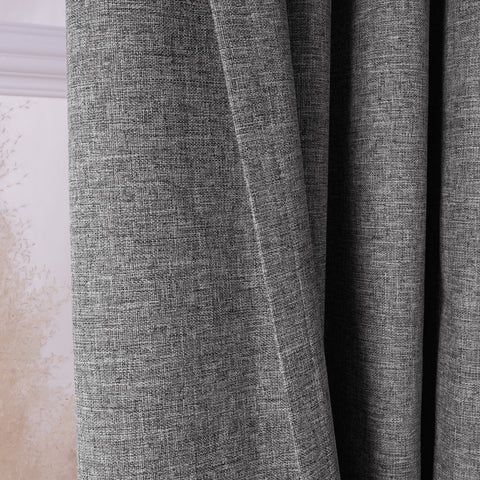 3009 Reversible 100% Blackout Linen Blend Curtain Grommet 1 Panel