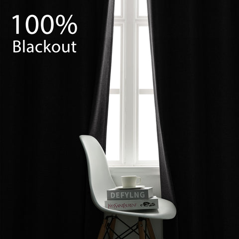 3009 Reversible 100% Blackout Linen Blend Curtain Grommet 1 Panel