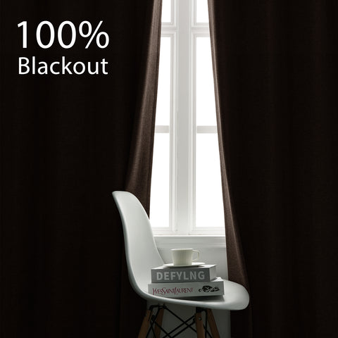 3009 Wendbarer Vorhang aus Leinenmischung, 100 % lichtdicht, Faltenband, 1 Paneel