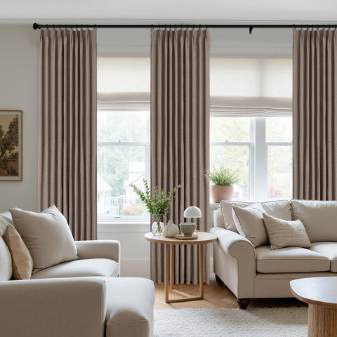 3009 Wendbarer Vorhang aus Leinenmischung, 100 % lichtdicht, Faltenband, 1 Paneel