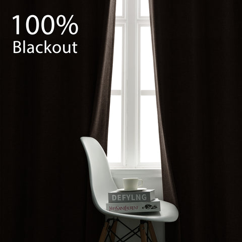 3009 Wendbarer Vorhang aus Leinenmischung, 100 % lichtdicht, Faltenband, 1 Paneel