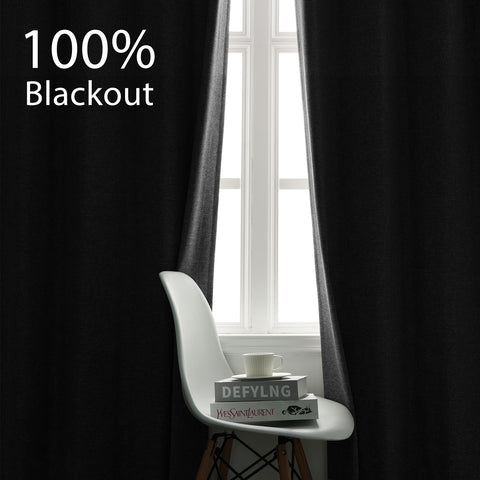 3009 Wendbarer Vorhang aus Leinenmischung, 100 % lichtdicht, Faltenband, 1 Paneel