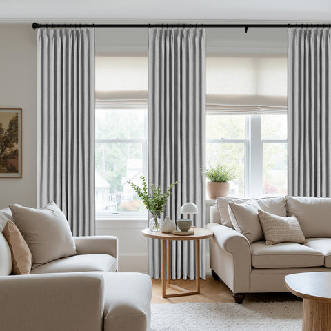 3009 Wendbarer Vorhang aus Leinenmischung, 100 % lichtdicht, Faltenband, 1 Paneel