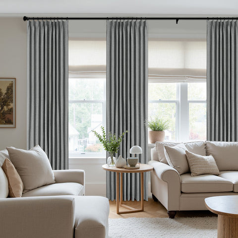 3009 Wendbarer Vorhang aus Leinenmischung, 100 % lichtdicht, Faltenband, 1 Paneel