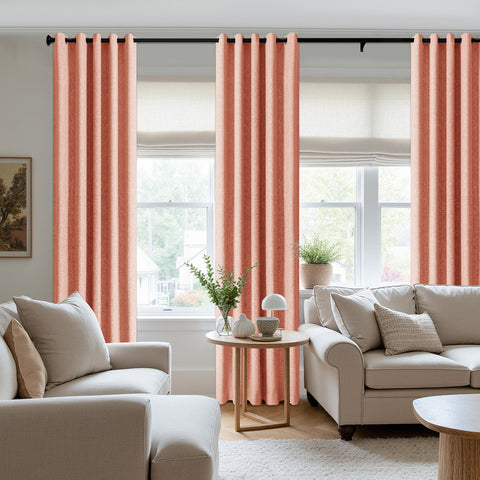 3009 Reversible 100% Blackout Linen Blend Curtain Grommet 1 Panel