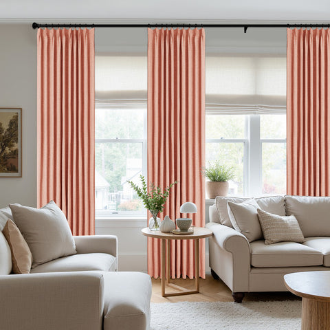 3009 Wendbarer Vorhang aus Leinenmischung, 100 % lichtdicht, Faltenband, 1 Paneel