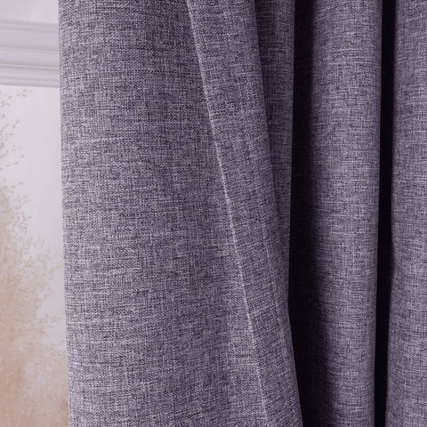 3009 Reversible 100% Blackout Linen Blend Curtain Grommet 1 Panel