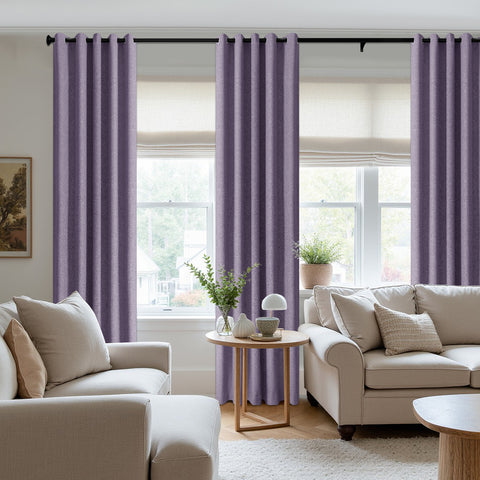 3009 Reversible 100% Blackout Linen Blend Curtain Grommet 1 Panel