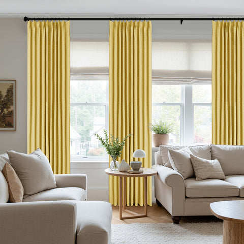 3009 Wendbarer Vorhang aus Leinenmischung, 100 % lichtdicht, Faltenband, 1 Paneel