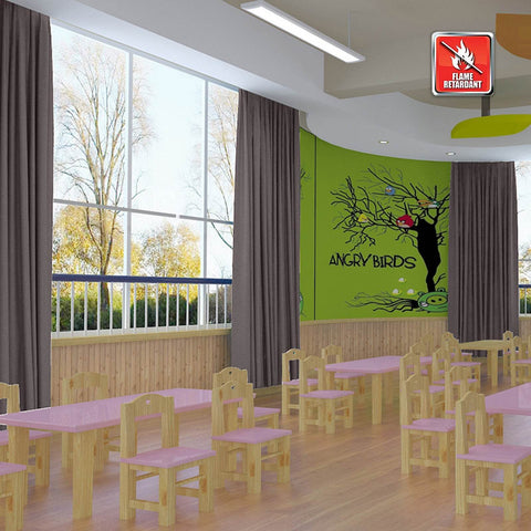 Regal Flame Retardant Fire Resistant Curtains Thermal Insulated Blackout for Office, Hotel, School Grommet - Cololeaf