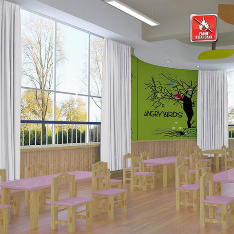 Regal Flame Retardant Fire Resistant Curtains Thermal Insulated Blackout for Office, Hotel, School Grommet - Cololeaf