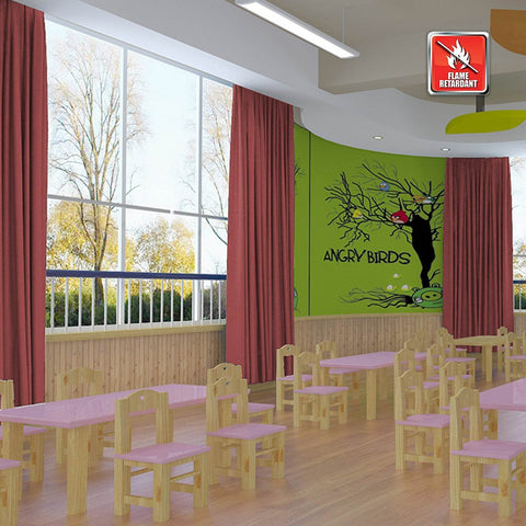 Regal Flame Retardant Fire Resistant Curtains Thermal Insulated Blackout for Office, Hotel, School Grommet - Cololeaf