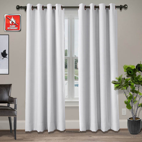 Regal Flame Retardant Fire Resistant Curtains Thermal Insulated Blackout for Office, Hotel, School Grommet - Cololeaf