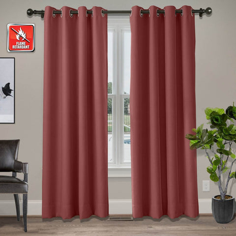 Regal Flame Retardant Fire Resistant Curtains Thermal Insulated Blackout for Office, Hotel, School Grommet - Cololeaf