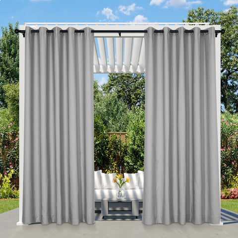 Thalia Leinengemisch Outdoor-Vorhang, maßgefertigt, 1 Paneel