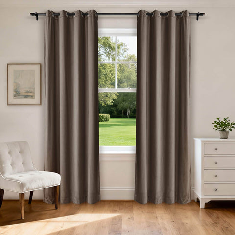 MJ11 Extra Long Soft Velvet Blackout Drapes For Loft Living Room Grommet - Cololeaf -- 1# Off White