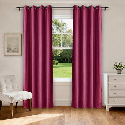 MJ11 Extra Long Soft Velvet Blackout Drapes For Loft Living Room Grommet 1 Panel