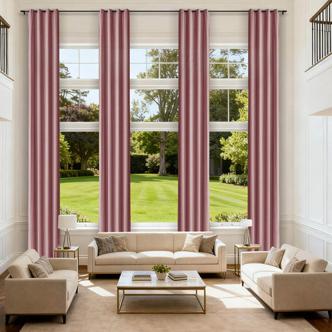 MJ11 Extra Long Soft Velvet Blackout Drapes For Loft Living Room Grommet - Cololeaf -- 34# Coral