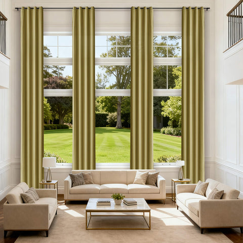 MJ11 Extra Long Soft Velvet Blackout Drapes For Loft Living Room Grommet 1 Panel
